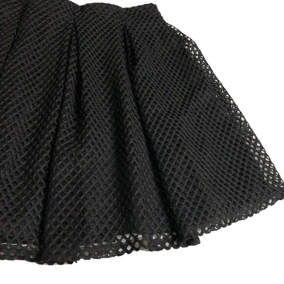 Rue 21 Skirt Womens XL Black Fishnet Mesh Pleated Lined Y2k Goth Grunge Witchy - Picture 5 of 16